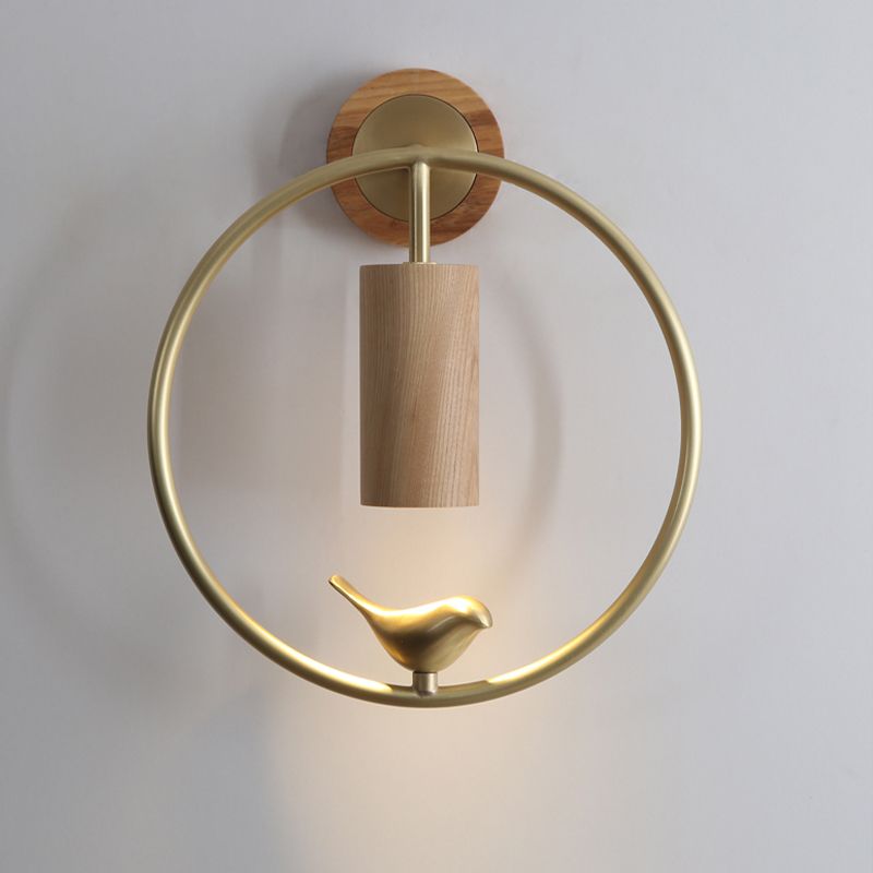 Luce di applique a muro Contemporaneo moderno luce interna in legno e ottone