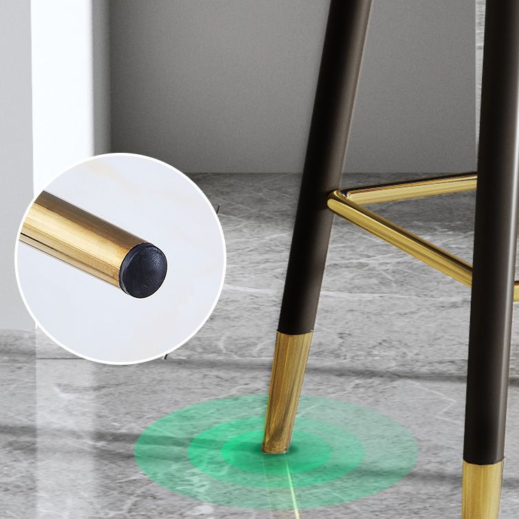 Contemporary Home Leather Stool Matte Finish Footrest Armed Stool