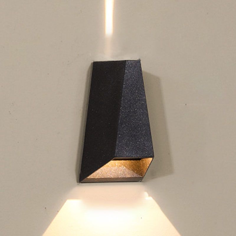 Lámpara de montaje de pared de aluminio moderna de 2 luces apliques de pared al aire libre para jardín