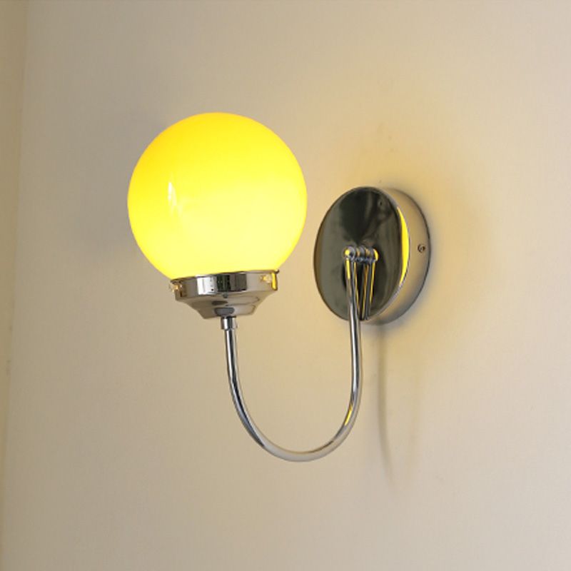 Nordic Wall Mount Light Modern Simple Round Glass Shade Wall Sconce Light Fixture for Living Room