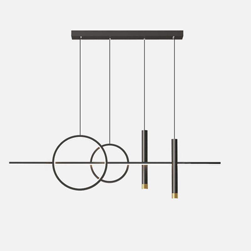 Blue New Modern LED Island Lighting Linear Clear Glass Chandelier Light Fixture for Dining Room