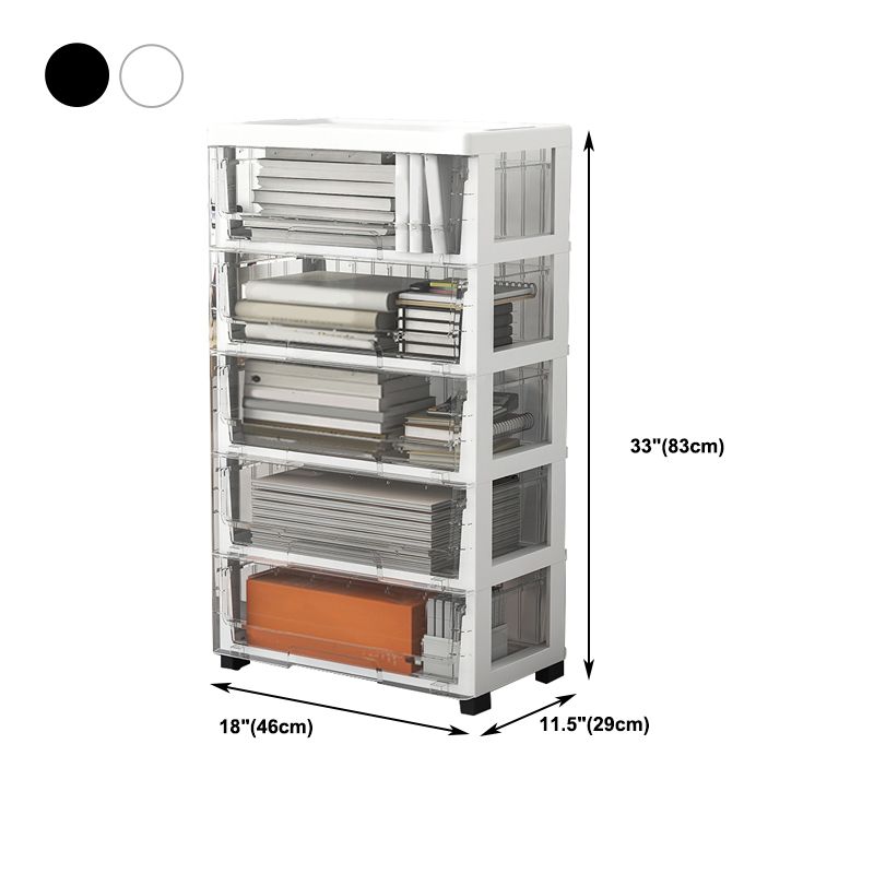 Plastic and Metal Bookshelf, Multi Tiers Contemporary Bookcase for Home Office