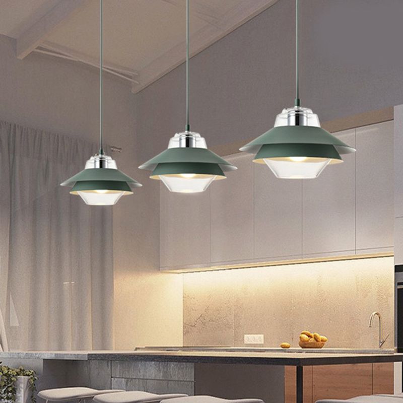 Luz de colgante de 3 tono Macaron vidrio transparente 1 comedor de bombilla accesorio de lámpara colgante