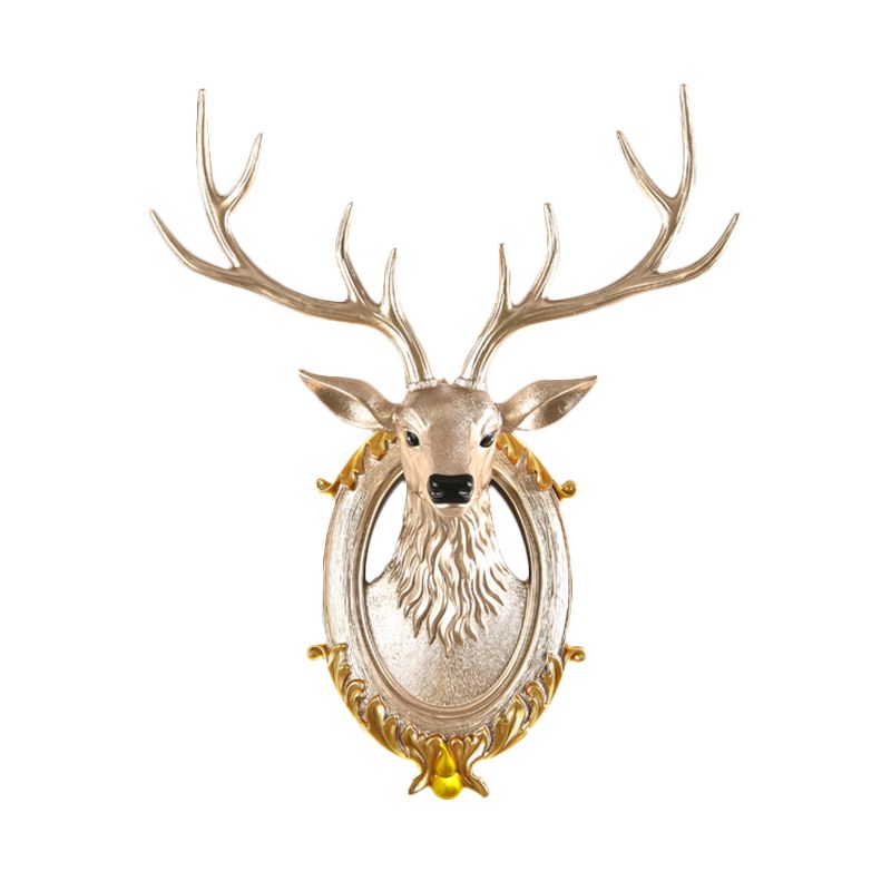 Hars Deer Head SCONCE Licht land 16 "/18.5" W LED LEDE ROOM MULT MADE LAMP IN ZWART/WIT/WOOD