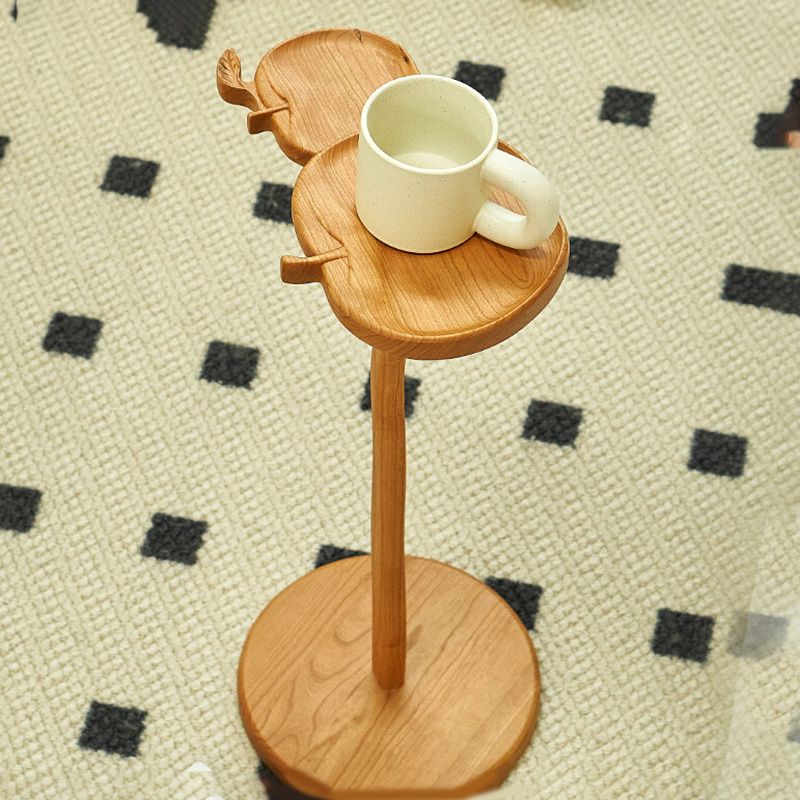 Solid Wood Corner Table Contemporary Side End Table Oval Pedestal