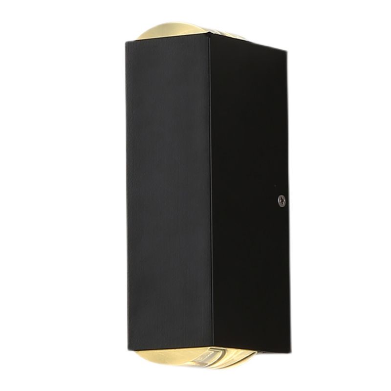 Moderner Stil quadratischer Schatten Wandleuchte Metal 2 Leuchten Wandmontage Beleuchtung in Schwarz