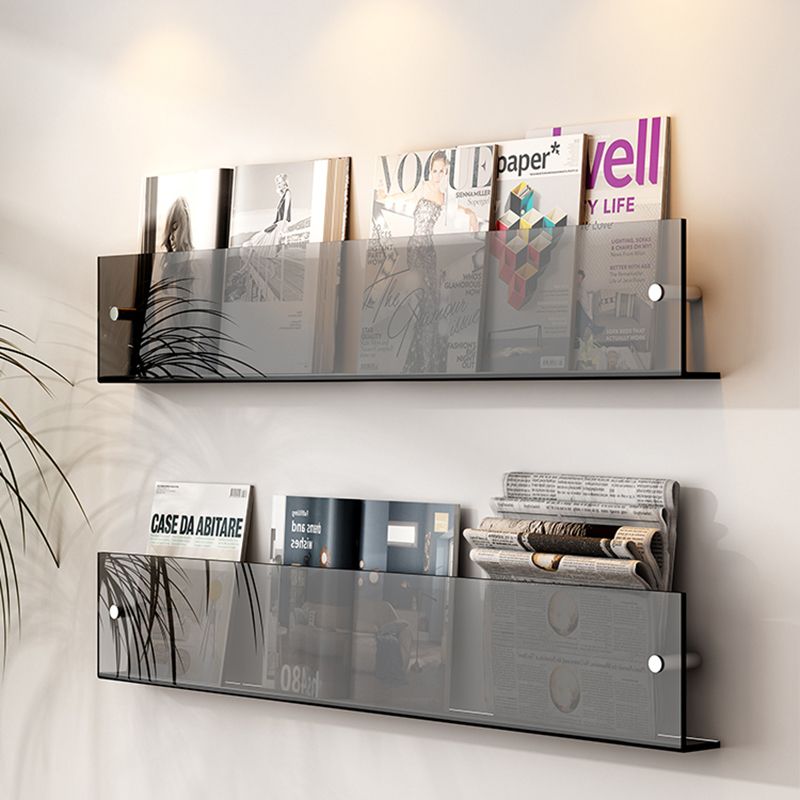Modern Acrylic Floating Bookshelf 5.9" H Wall Mounted Bookcase