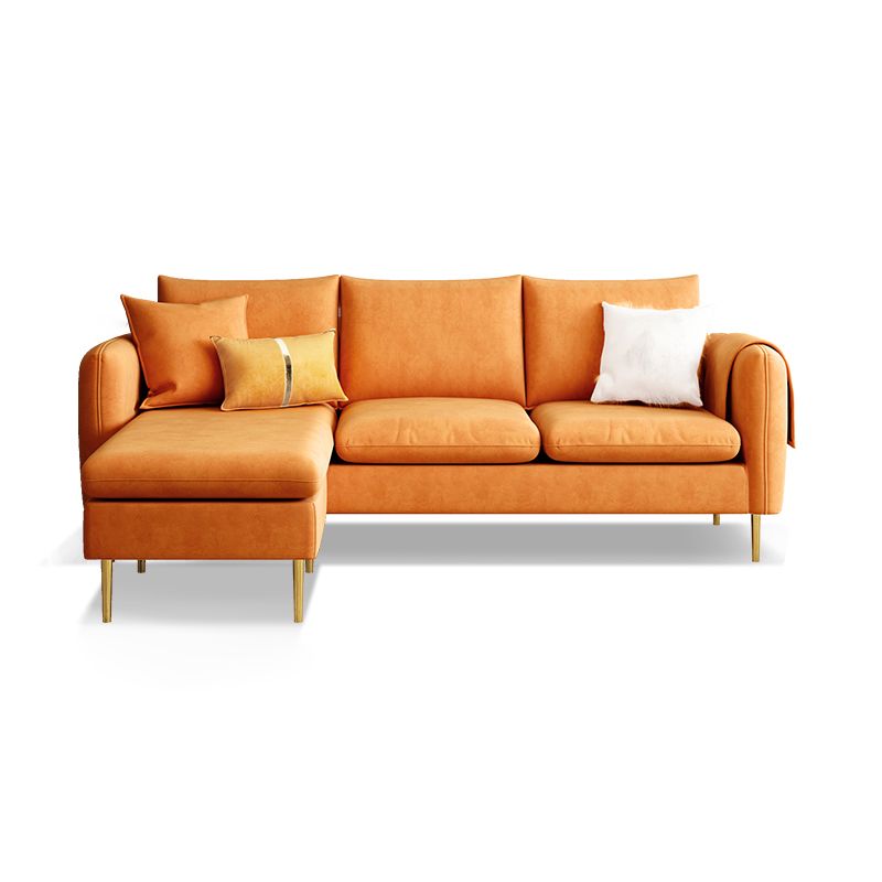 Scandinavian Velvet Sofa with 3 Pillows and Storage for Apartment