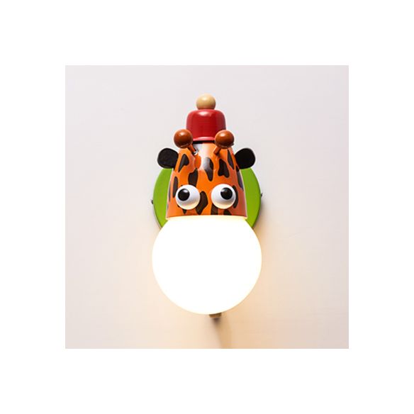 Dierenhoofd kleuterschool muur licht metaal metalen licht moderne schattige sconce lamp in groen