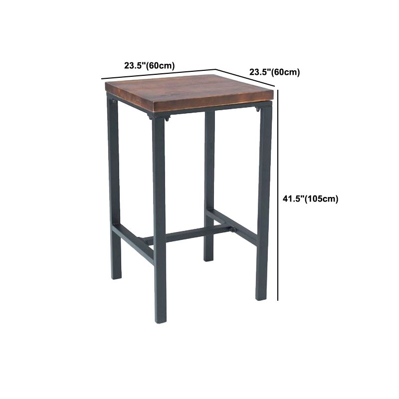 Industrial 1/2/3/5 Pieces Square Bar Table Set Solid Wood Bistro Set