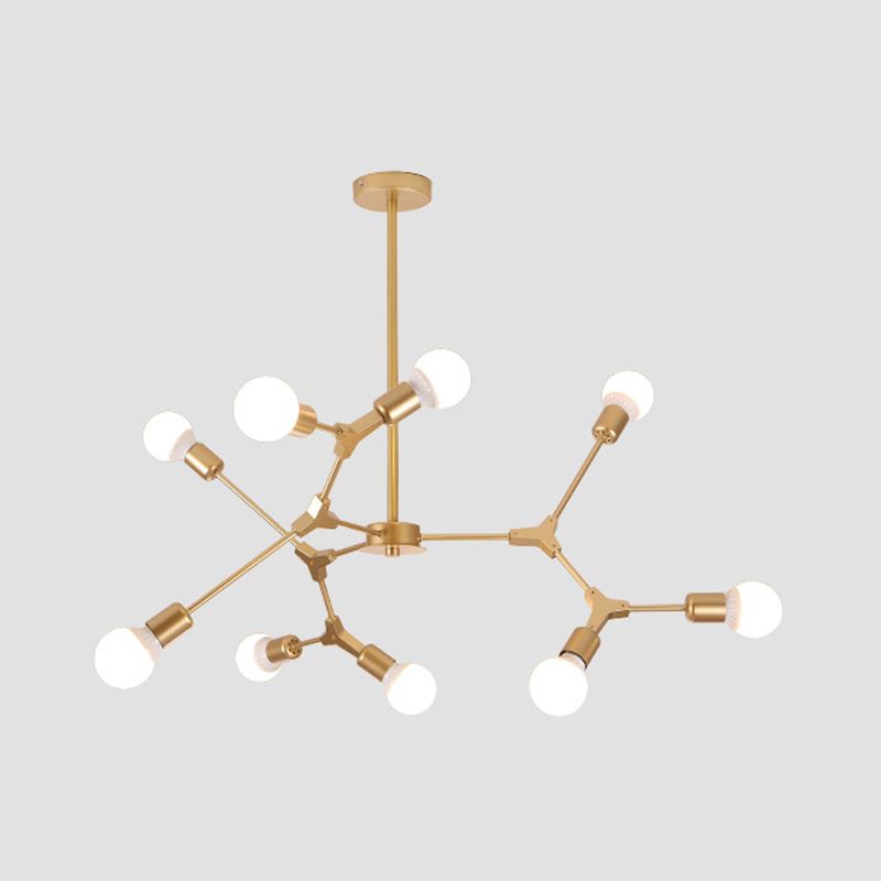 Fronte di illuminazione a sospensione moderna di metallo Sputnik lampadario con tonalità di vetro bianco molecolare