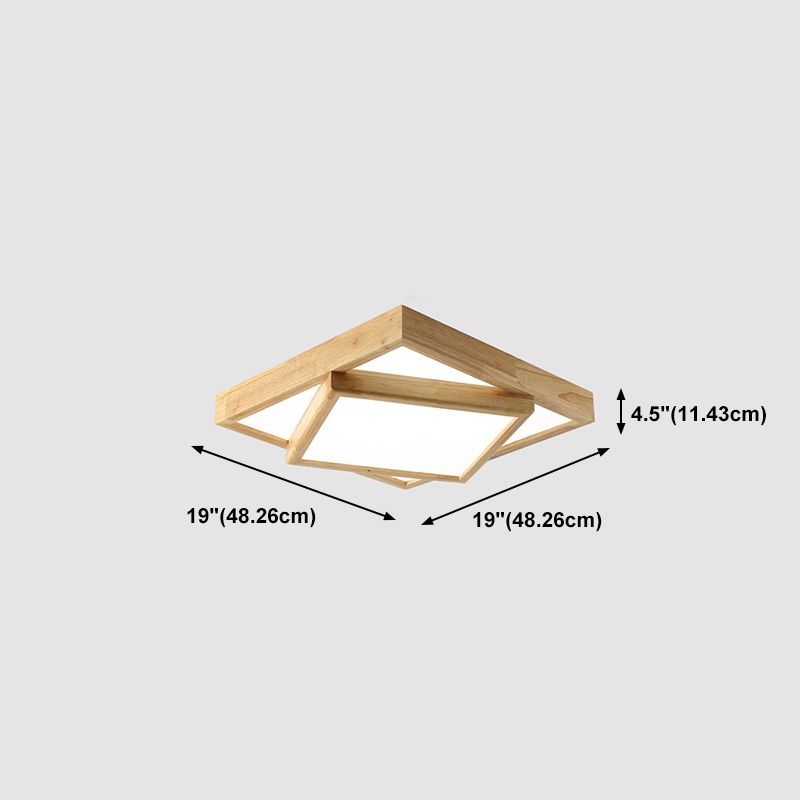 Modern Multi-head Ceiling Mount Light Fixtures Wooden Flush Mounted Ceiling Light