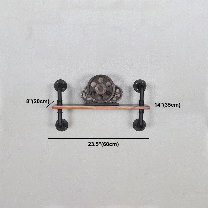 Metal Floating Bookcase Industrial Style Closed Back Shelf for Home Office