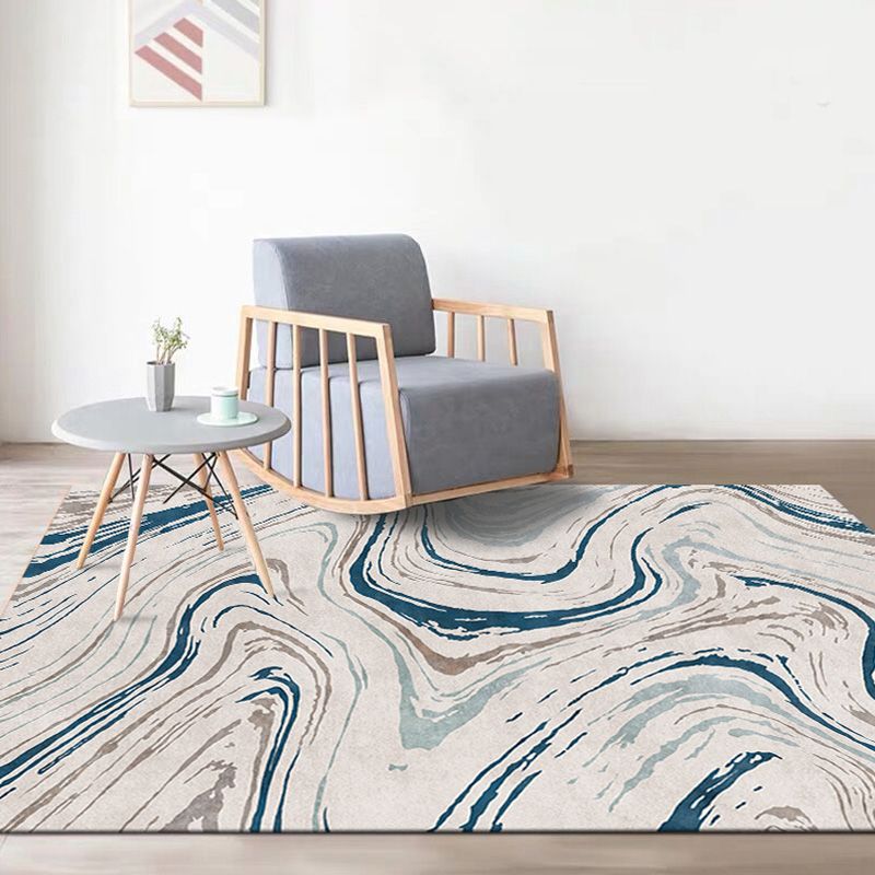 Stijlvol modernisme vloerkleed met veelkleurige aquarel en werveling gestreept patroon vloerkleed Diervriendelijk antislip wasbaar vloerkleed voor decoratie