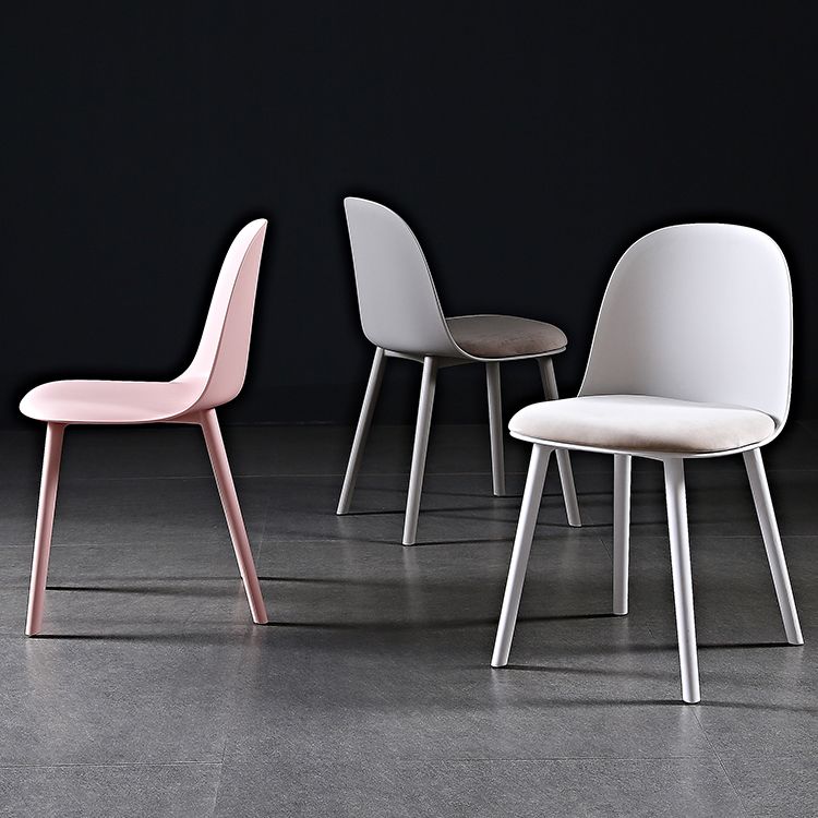 Nordic Dining Room Armless Chair Plastic Side Fabric Chair for Kitchen