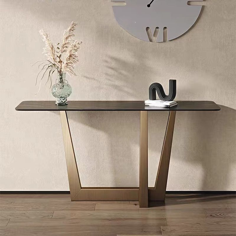 Modern 15.75" W Console Table Stone Rectangle Accent Table for Hall