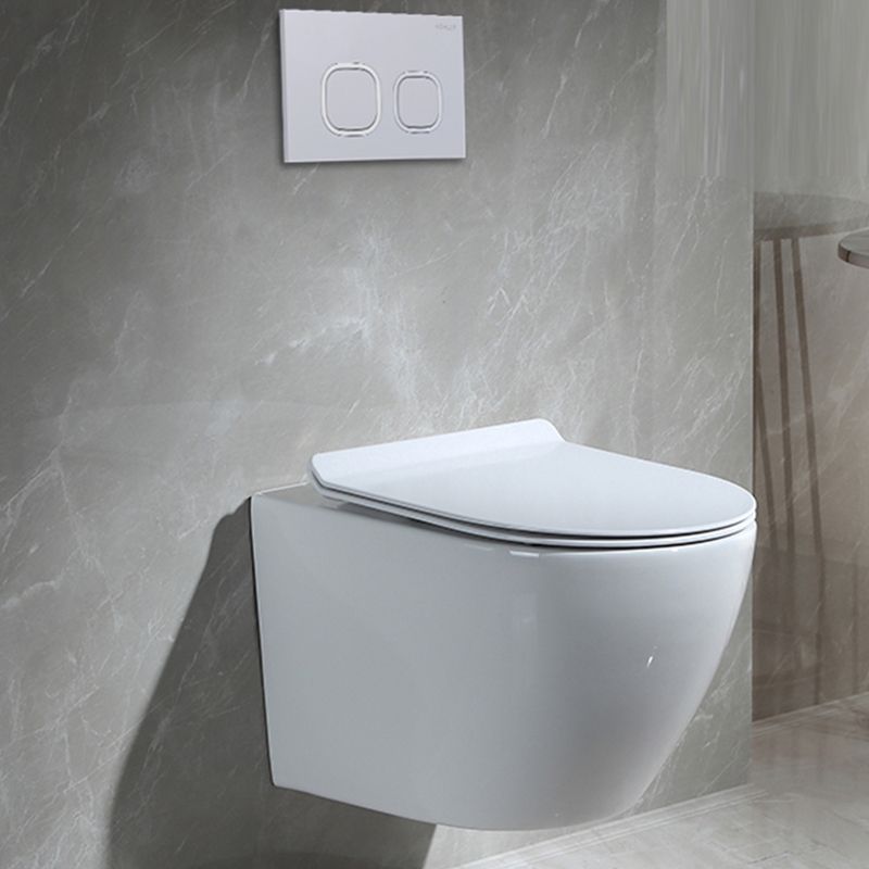 Contemporary Wall Mount Toilet Bowl White Seat Included Urine Toilet for Bathroom