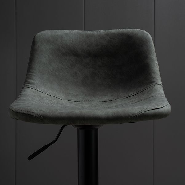 Contemporary PU Leather Footrest Barstool Adjustable Height Bar Stool