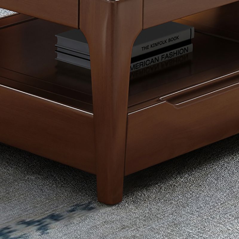 17.72" Tall Contemporary Style Coffee Cocktail Table Wooden Coffee Table