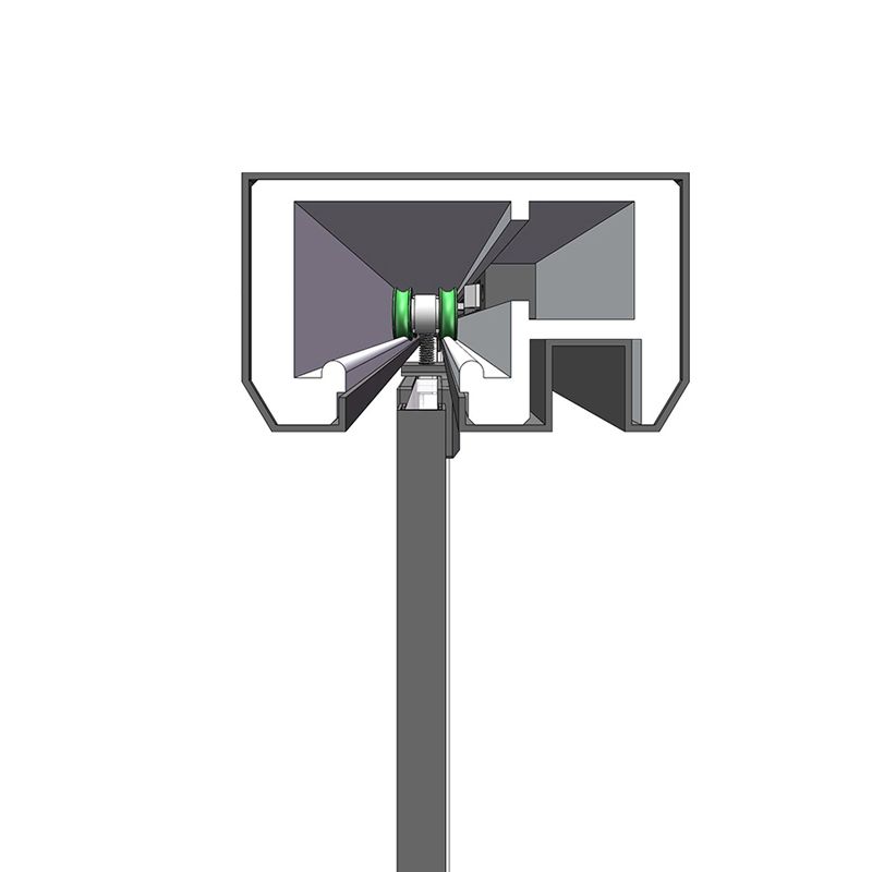 Gray Semi Frameless Narrow Bezel Single Sliding Glass Shower Door