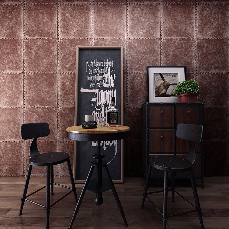 Industrial 3D Wallpaper with Distressed Leather and Rivets for Room Escape, 33'L x 21"W