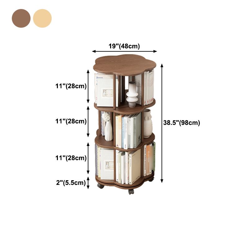 Scandinavian Style Bookshelf with Casters Bookcase for Home Office Study Room