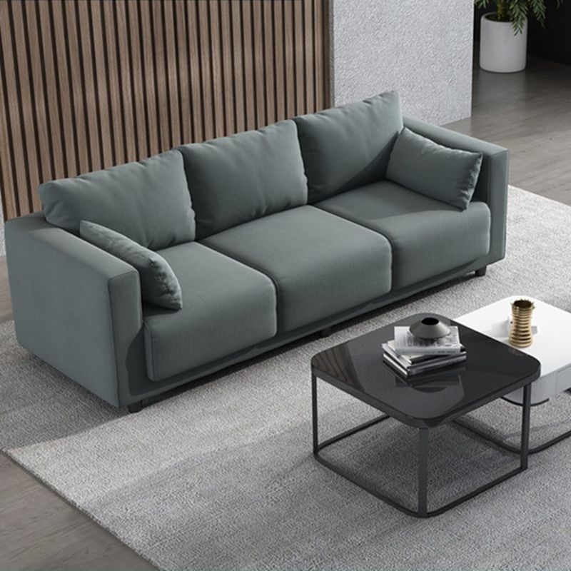 Square Arm Modern Sofa with Tight Seat and Loose Back for Living Room
