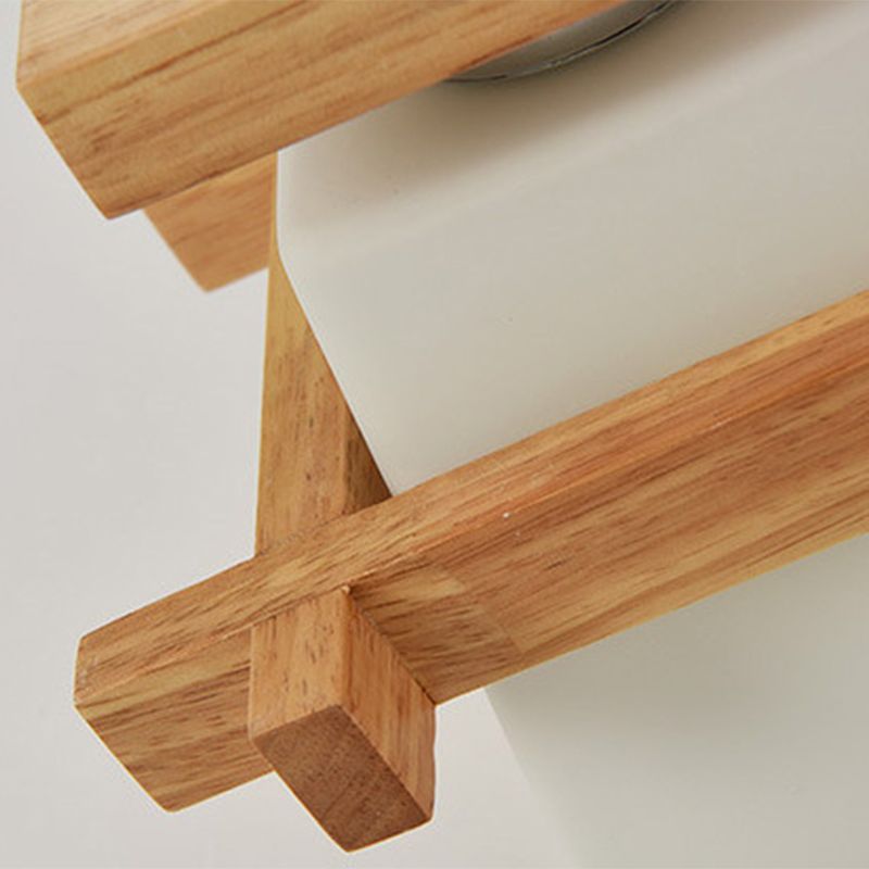 Trapezoid Semi Flush Chandelier Contemporary Frosted Glass Ceiling Mount Light Fixture for Hallway