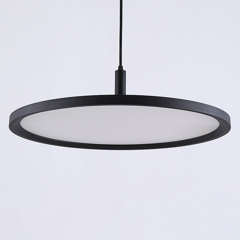 Metal Circle Pendant Ceiling Light Minimalist Style LED Black Ceiling Pendant Light