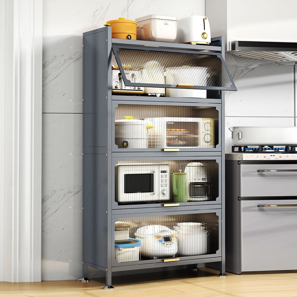 Black Steel Buffet Server Contemporary Dining Server for Dining Room