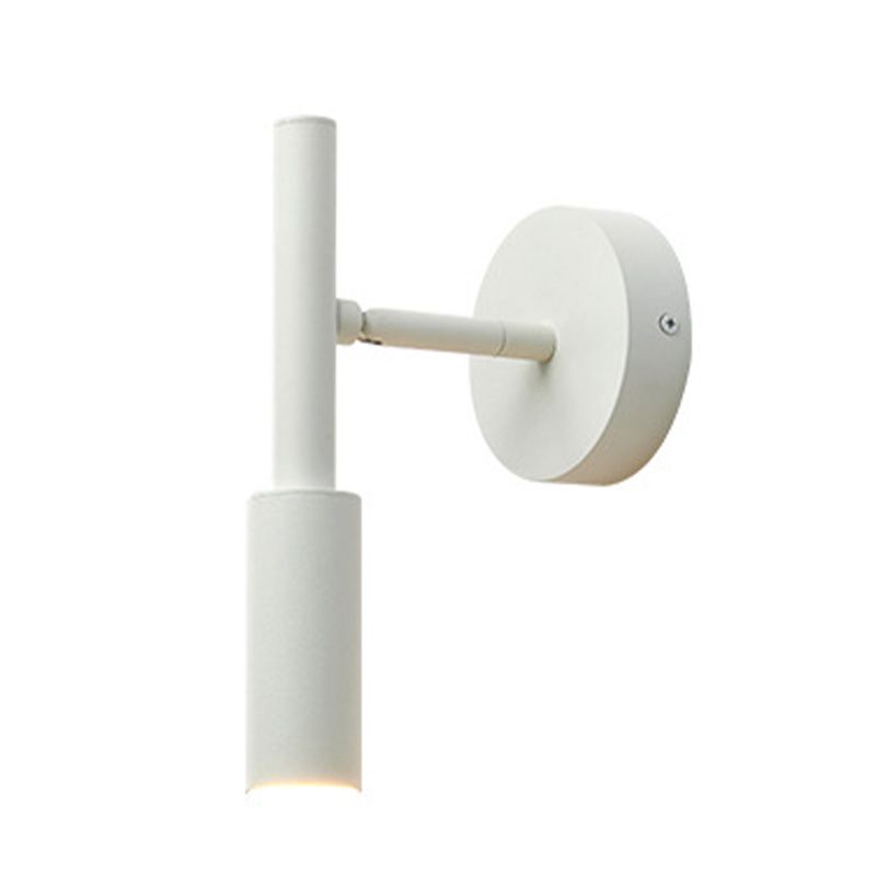 Single Modernism Style White/Black Wall Mounted Sconce Metallic Wall Light for Bedroom