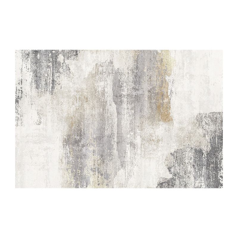 Light Grey Casual Rug Polyester Striped Indoor Rug Washable Rug for Home Decor