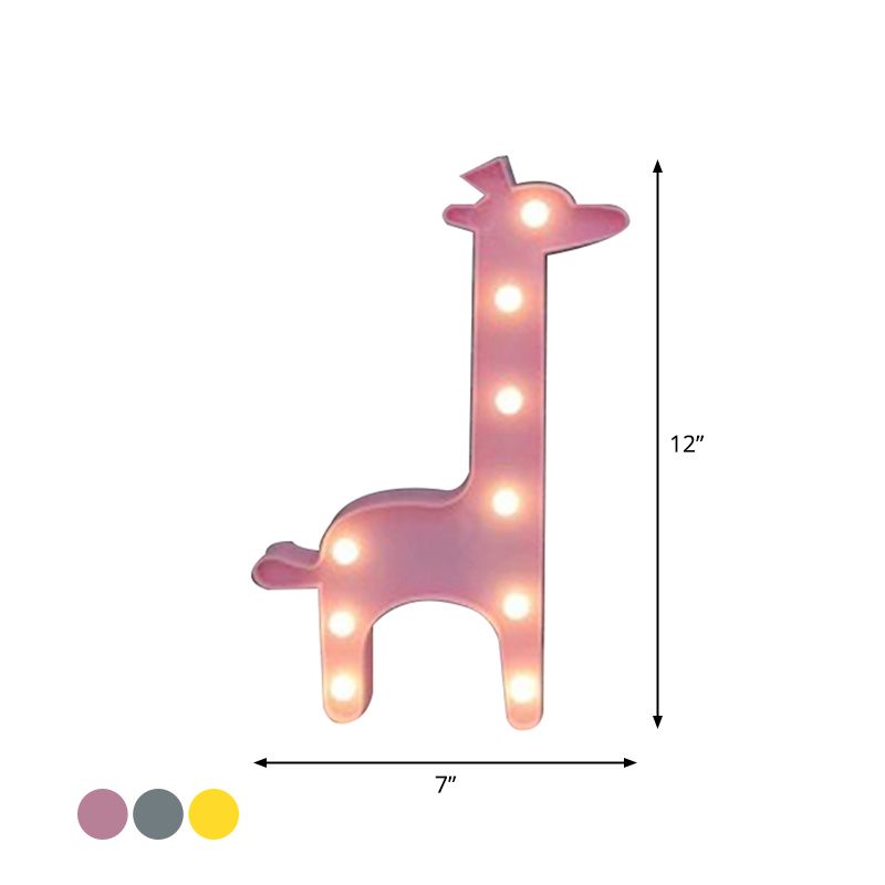 Giraffe Plastic Nightstand Light Cartoon Style LED Wall Night Lighting for Bedside