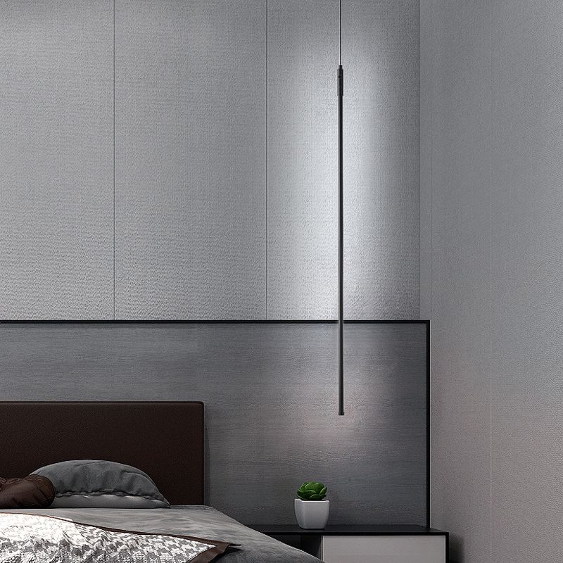 Pendre de style moderne linéaire en métal à 1 lumière pour le restaurant