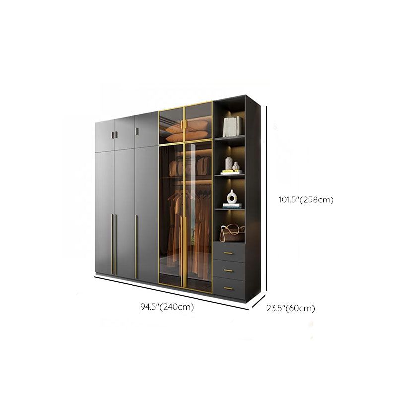Modern Glass Wardrobe Wardrobe Armoire Wardrobe Cabinet for Home