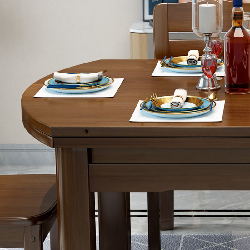 Solid Wood Modern Dining Room Dinner Kitchen Table 4 Legs Dining Table