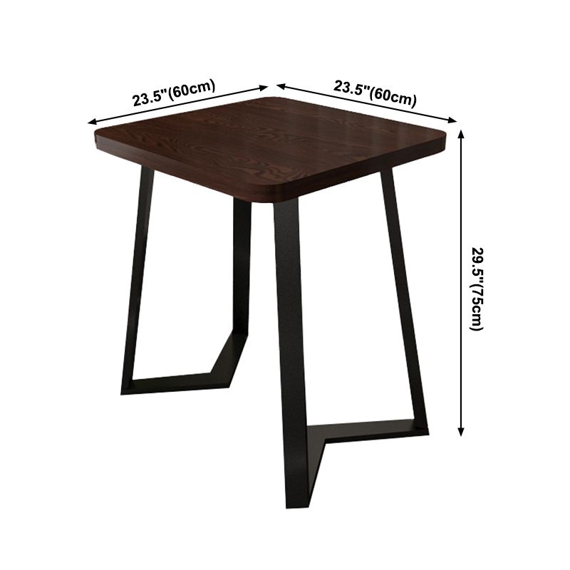 Industrial Wooden Dinner Room Kitchen Table Brown Table with Black Frame for Dining Room