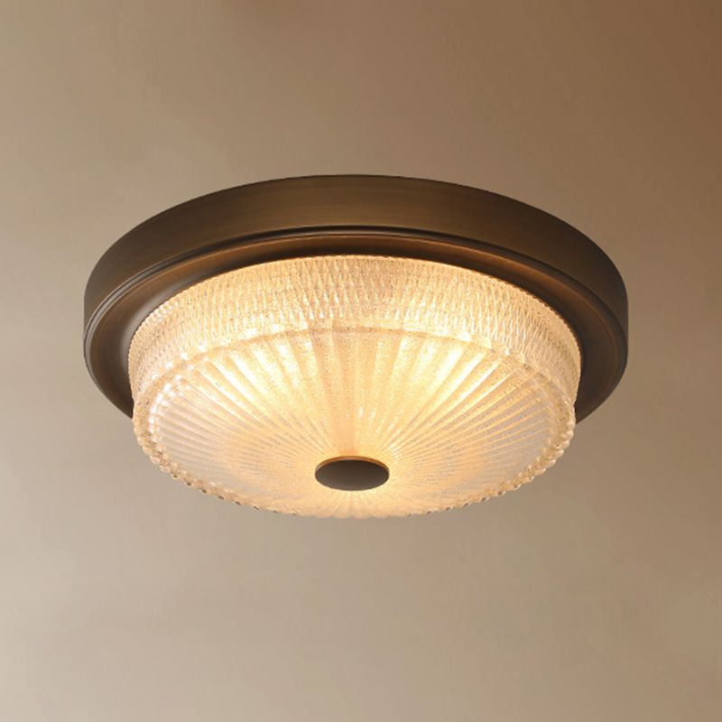 American Ceiling Light Bronze Glas Lampenschirm 1 Light Flush Mount Light für Indoor Room