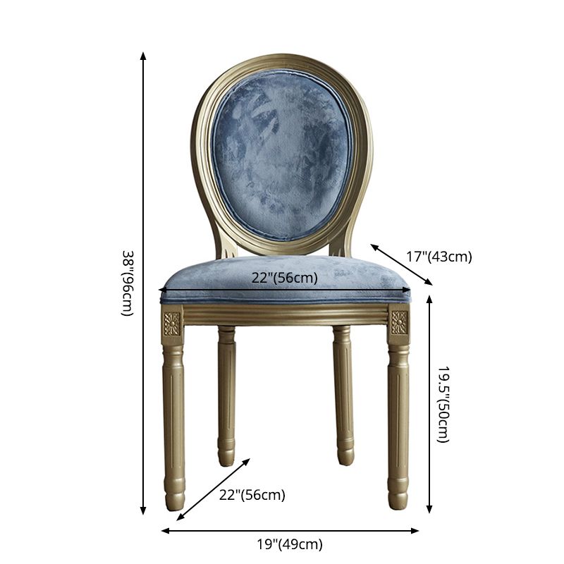 Chaise de salle à manger traditionnelle en velours, chaise latérale à dossier King Louis de 38 pouces avec 4 pieds pour restaurant
