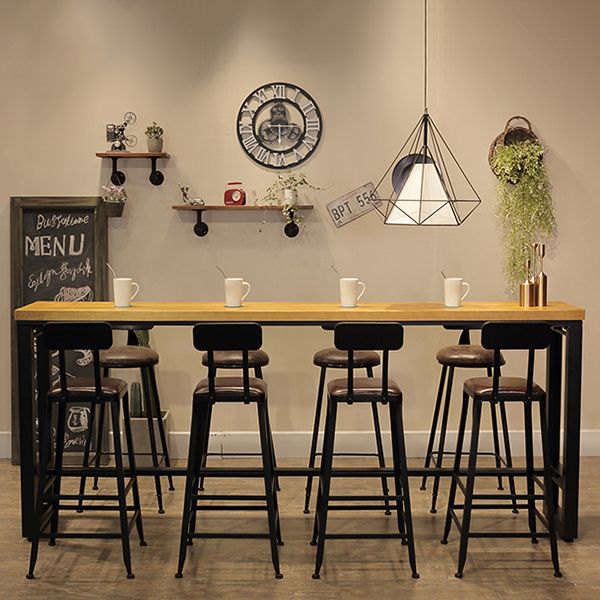 Industrial Footrest Table and Stool Set 1/2/9 Pieces Coffee Shop Bar Table Set