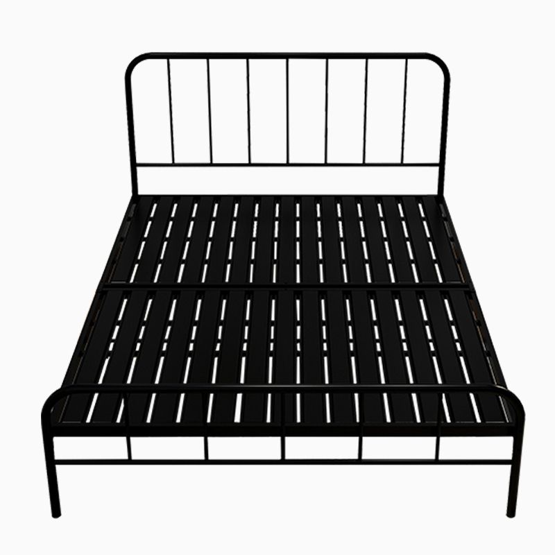 Modern Rectangular Headboard Bed Open-Frame Bed With Metal Legs