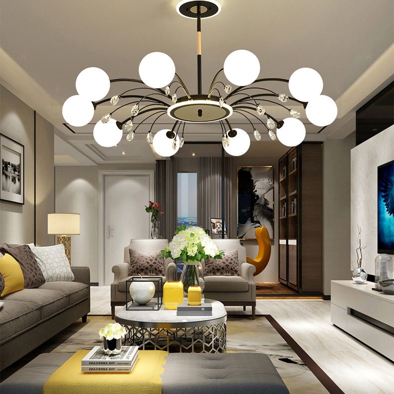 Globe Chandelier Light Fixture Designer Modern Simplicity Milk Glass Pendant Lighting for Restaurant