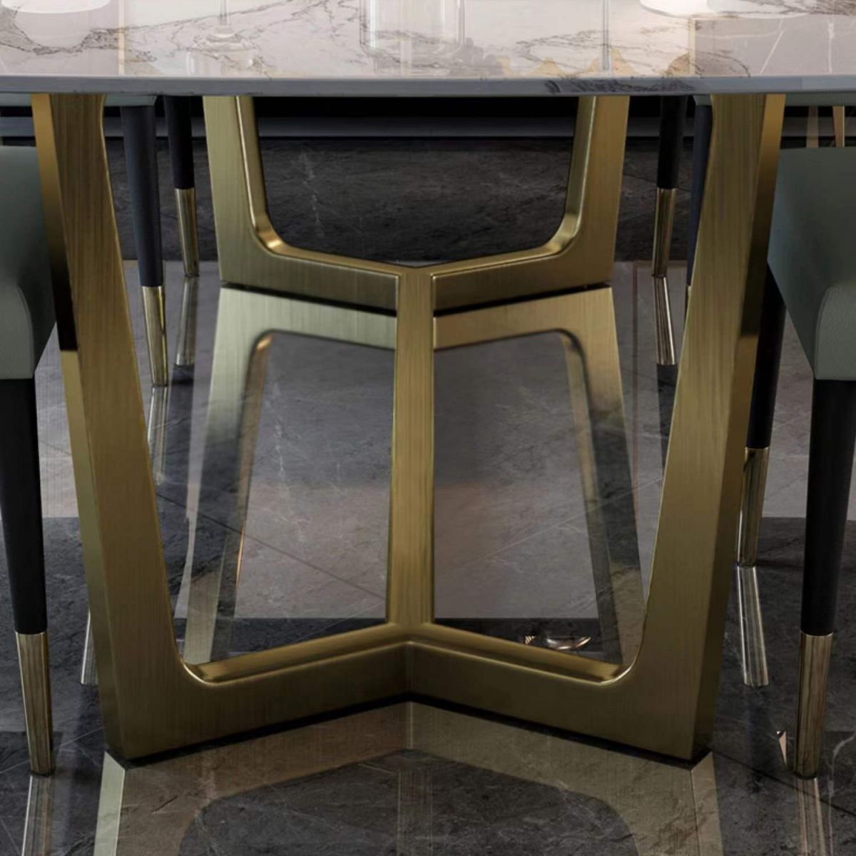 Contemporary Sintered Stone Dining Table Set 1/4/5/6/7 Pieces Dining Set for Home