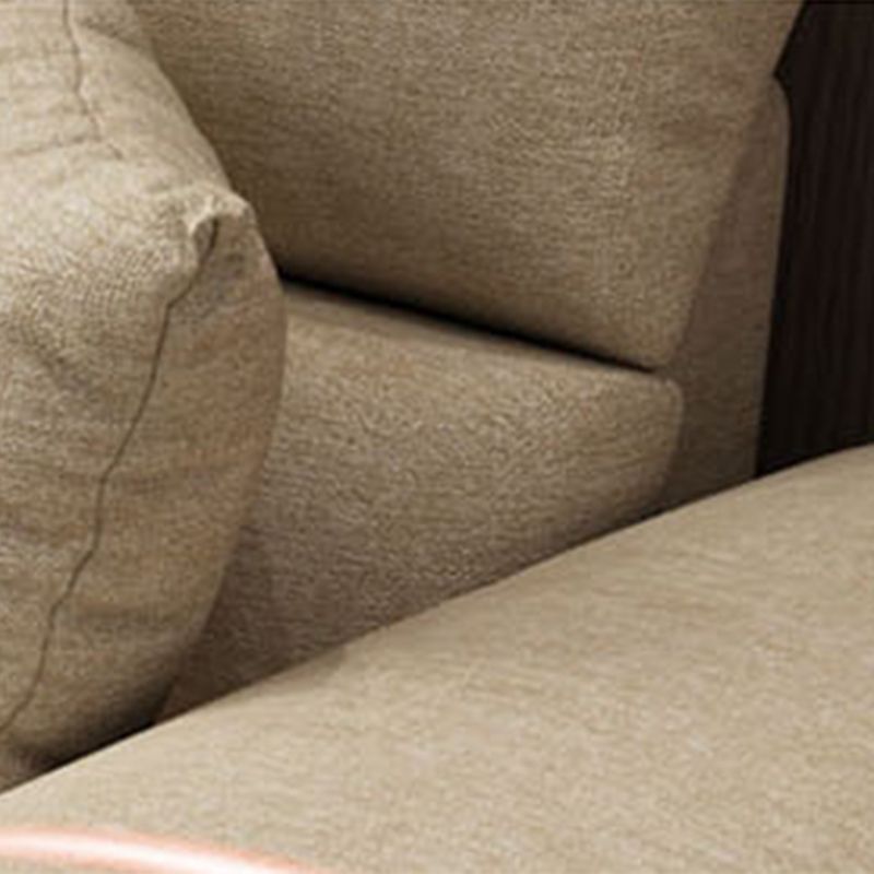 L-Shape Pillowed Back Cushions Sectional Faux Leather/Cottom Blend Sofa and Chaise