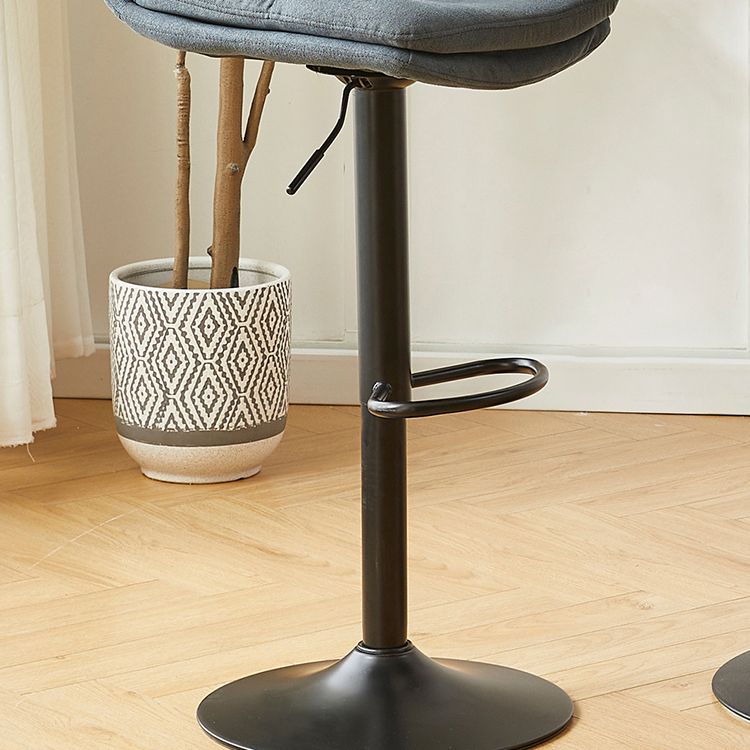 Industrial Backrest Armless Counter Stool Adjustable Cafe Bar Stool with Cushion