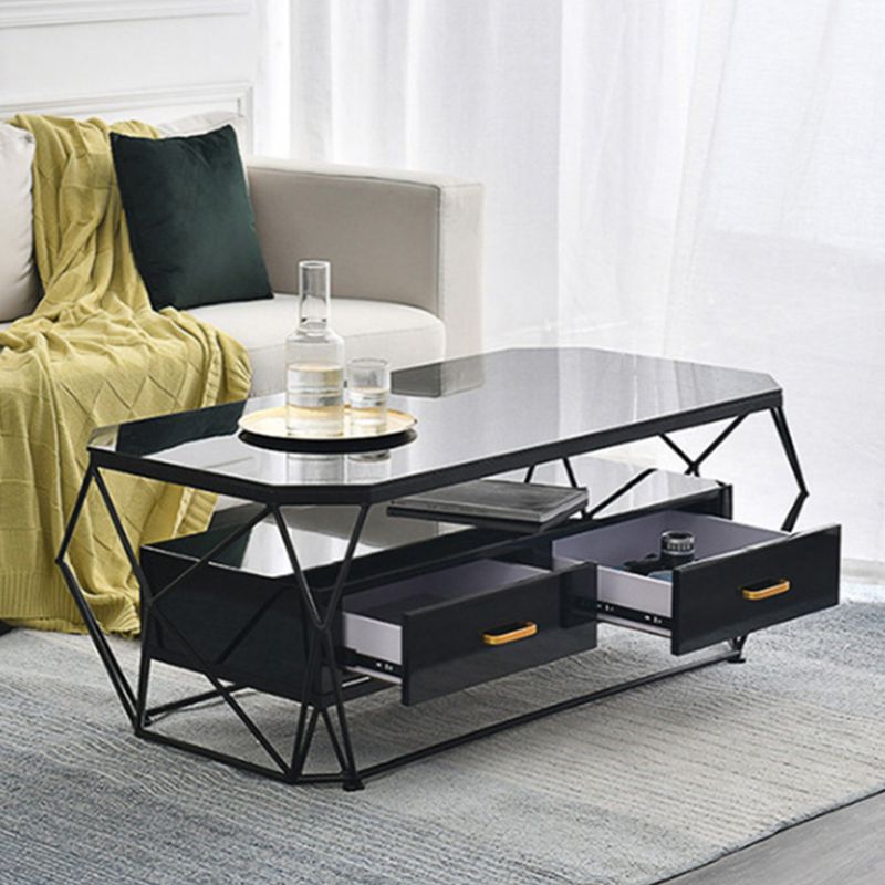 Frame Base Rectangular Glam Style Slate Table Plate Metal Iron Bottom Frame Coffee Table