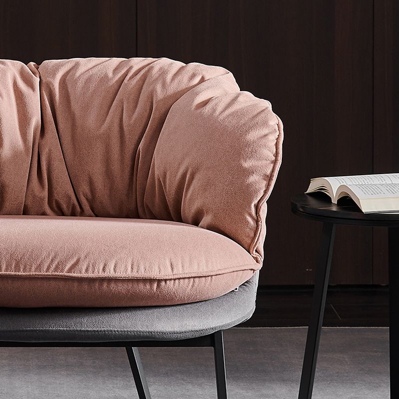 Modern Style Fabric Armrest Cushioned Against Black Arm Chair