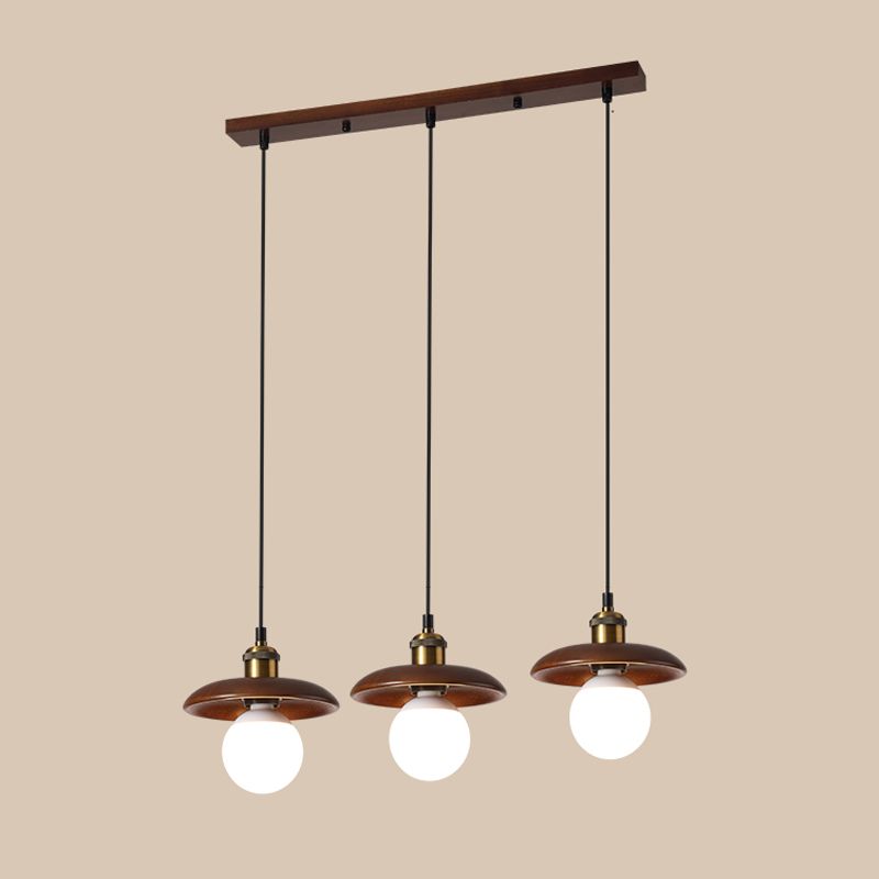 Modern Style Pot Cover Hanging Light Wood Hanging Lamp for Bedroom