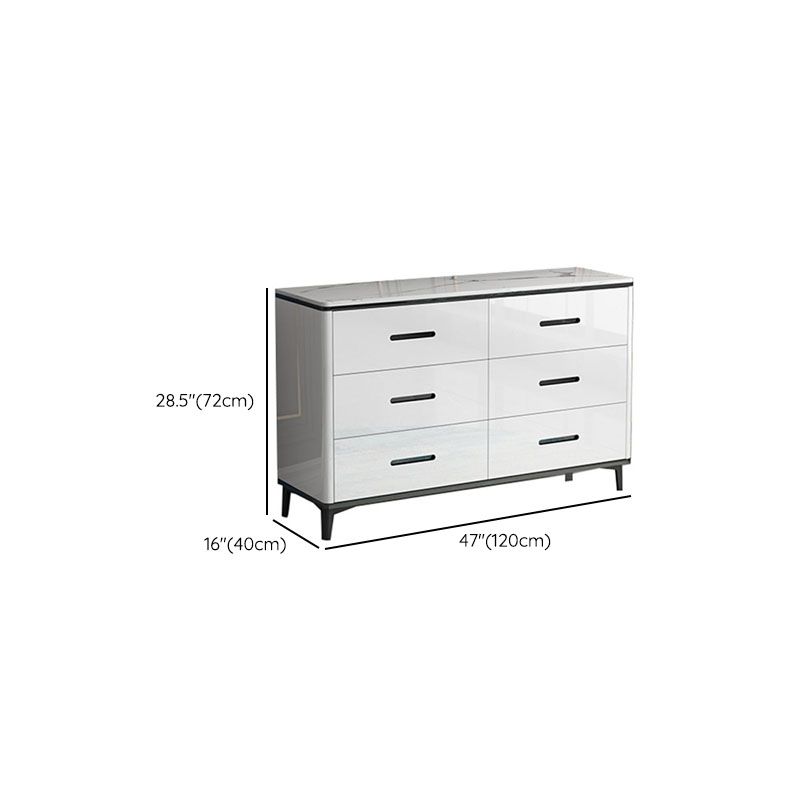 Contemporary Marble Lingerie Chest Vertical Storage Chest for Bedroom