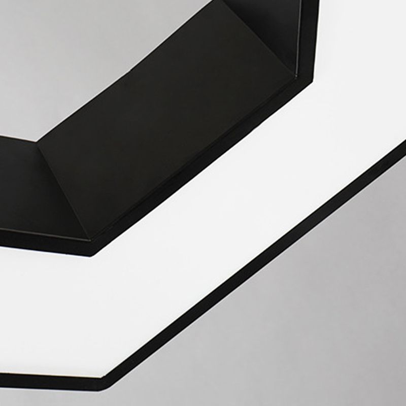 Plafonnier LED de forme hexagonale en fer moderne, 1 lumière, montage encastré pour bureau